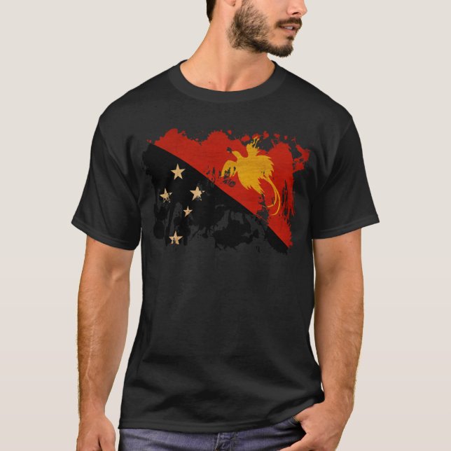 Papua-new Guinea flagga Tee Shirt (Framsida)