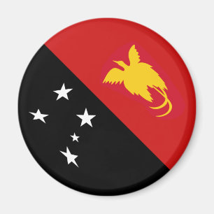 Papua Nya Guinea Fisheye Flagga Magnet