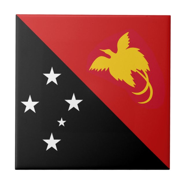 Papua Nya Guinea Flag Keramisk Kakel (Framsidan)
