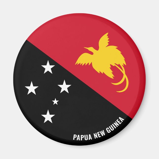 Papua Nya Guinea Flagga Charming Patriotic Magnet (Framsidan)