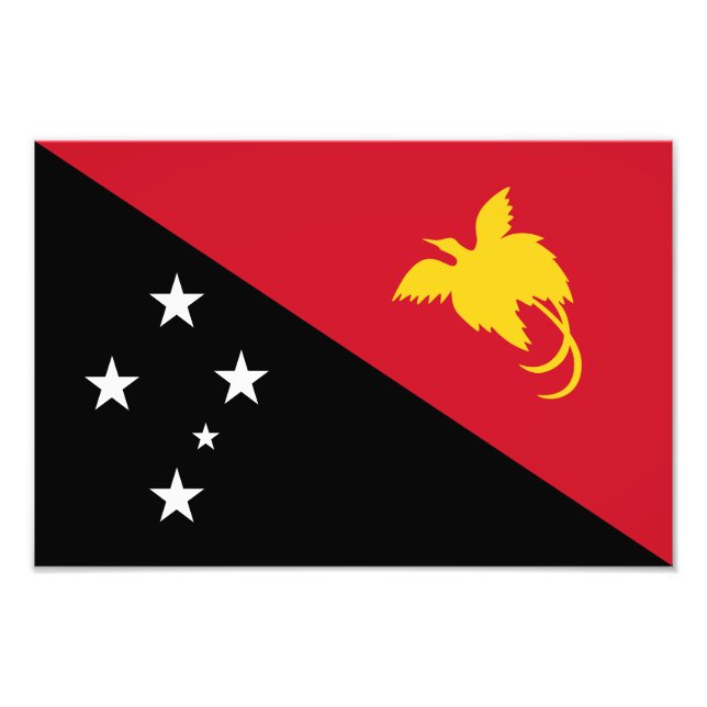 Papua Nya Guinea Flagga Fototryck (Framsidan)