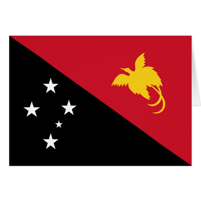 Papua Nya Guinea Flagga Hälsningskort (Framsidan Horizontal)
