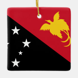 Papua Nya Guinea Flagga Julgransprydnad Keramik