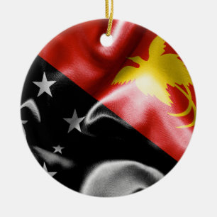 Papua Nya Guinea-Flagga julprydnad Julgransprydnad Keramik