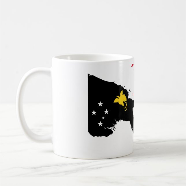 Papua Nya Guinea flagga Kaffemugg (Vänster)