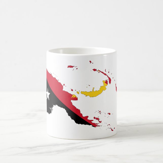 Papua Nya Guinea Flagga Karta Kaffemugg (Center)