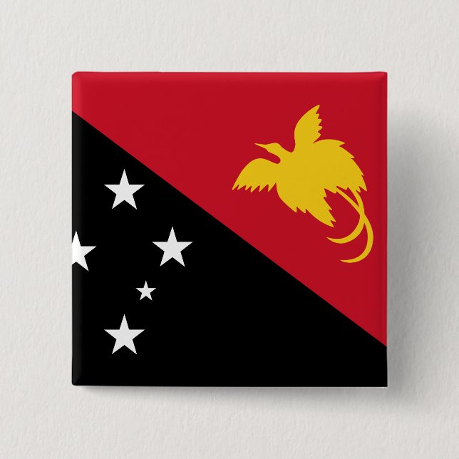 Papua Nya Guinea Flagga Knapp (Framsida)