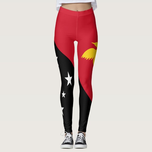 Papua Nya Guinea Flagga Leggings (Framsida)