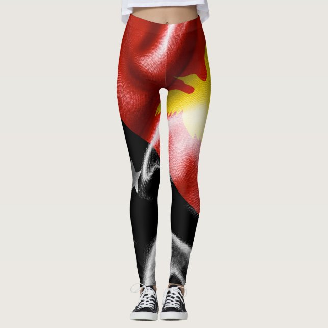Papua Nya Guinea Flagga Leggings (Framsida)