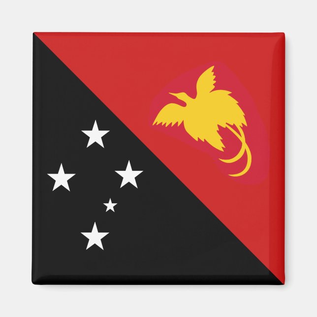 Papua Nya Guinea Flagga Magnet (Framsidan)