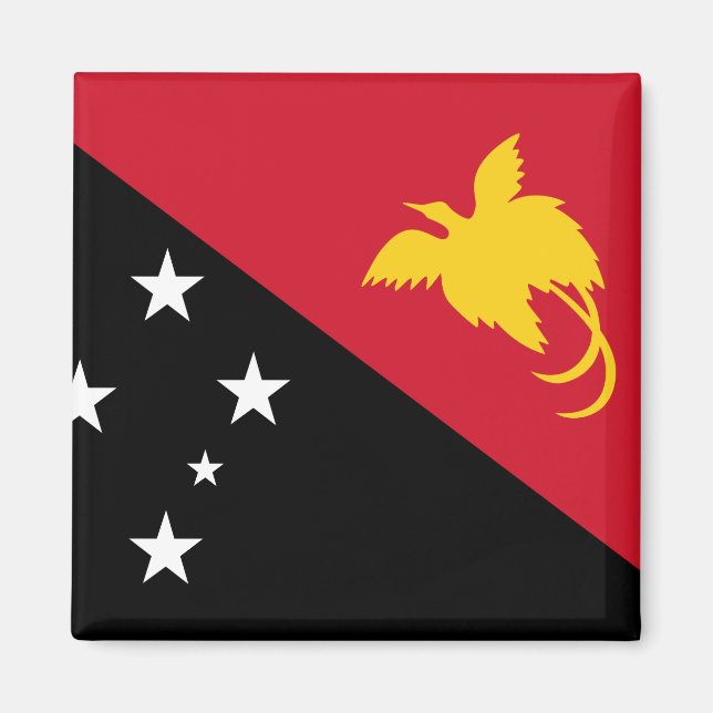Papua Nya Guinea Flagga Magnet (Framsidan)