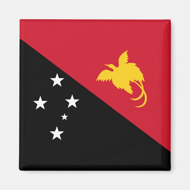 Papua Nya Guinea Flagga Magnet (Framsidan)