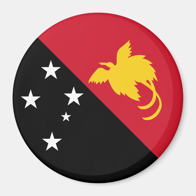 Papua Nya Guinea Flagga Magnet (Framsidan)