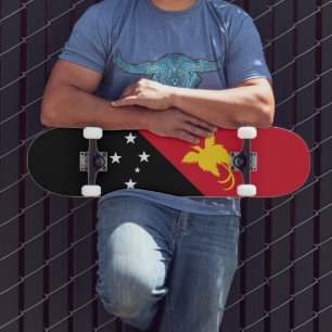 Papua Nya Guinea Flagga Mini Skateboard Bräda 18,5 Cm