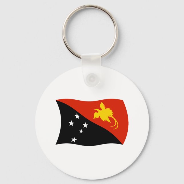 Papua Nya Guinea-Flagga nyckelkedja Nyckelring (Framsida)