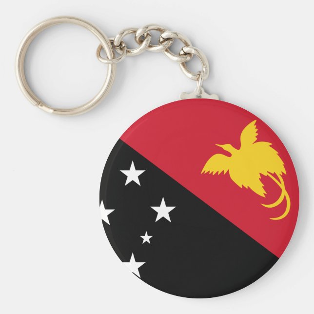 Papua Nya Guinea Flagga Nyckelring (Framsidan)