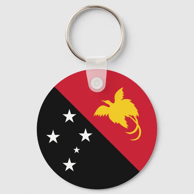 Papua Nya Guinea Flagga Nyckelring (Framsida)