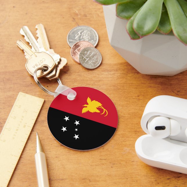 Papua Nya Guinea flagga Nyckelring (Skrivbord)