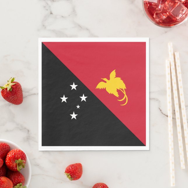 Papua Nya Guinea flagga Pappersservett (Insitu)