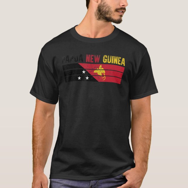 Papua Nya Guinea Flagga Papua Nya Guineas Manar Kv T Shirt (Framsida)