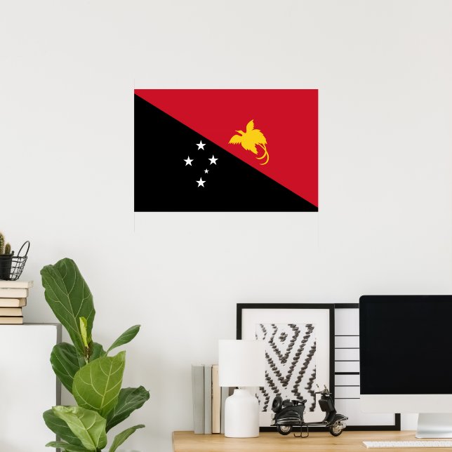 Papua Nya Guinea flagga Poster (Hemmakontoret)