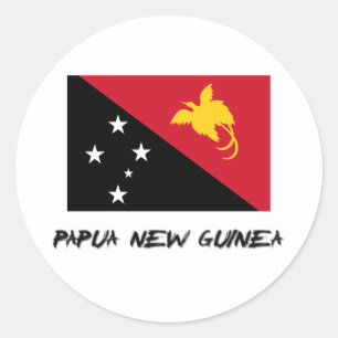 Papua Nya Guinea flagga Runt Klistermärke