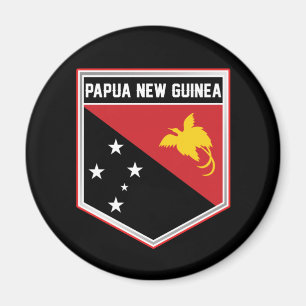 Papua Nya Guinea Flagga Shield Magnet