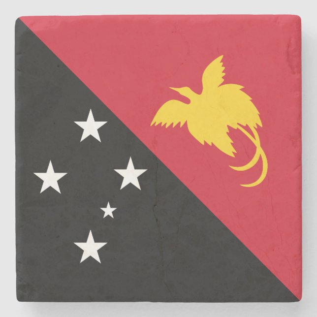 Papua Nya Guinea Flagga Stenunderlägg (Framsidan)
