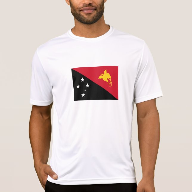 Papua Nya Guinea Flagga T Shirt (Framsida)
