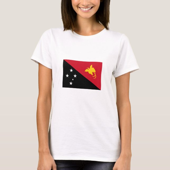 Papua Nya Guinea Flagga T Shirt (Framsida)