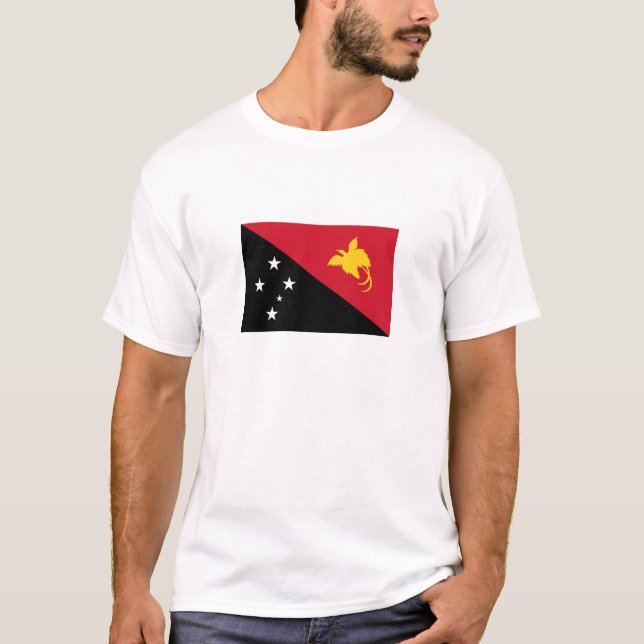 Papua Nya Guinea Flagga T Shirt (Framsida)