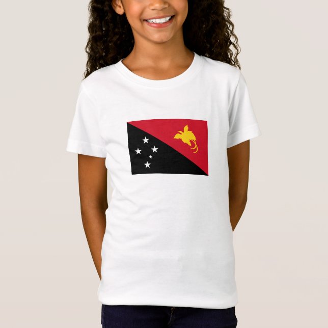 Papua Nya Guinea Flagga T Shirt (Framsida)