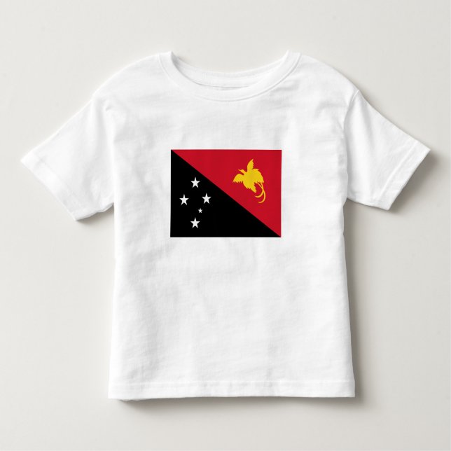 Papua Nya Guinea Flagga T Shirt (Framsida)