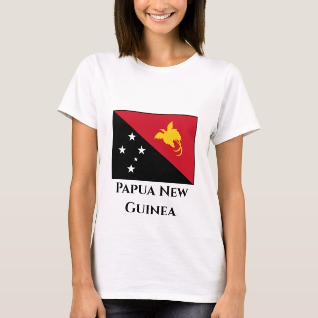 Papua Nya Guinea Flagga T Shirt (Framsida)