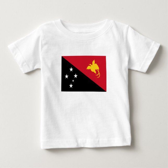 Papua Nya Guinea Flagga T Shirt (Framsida)