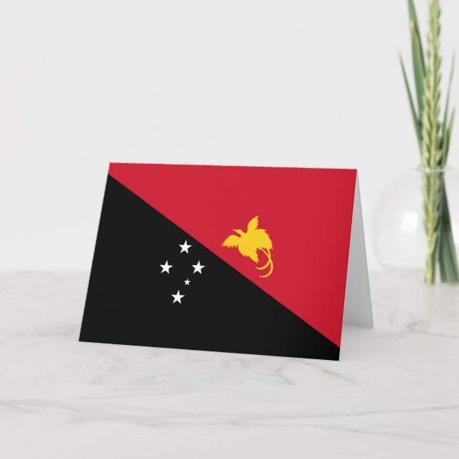Papua Nya Guinea flagga Tack Kort (Framsida)