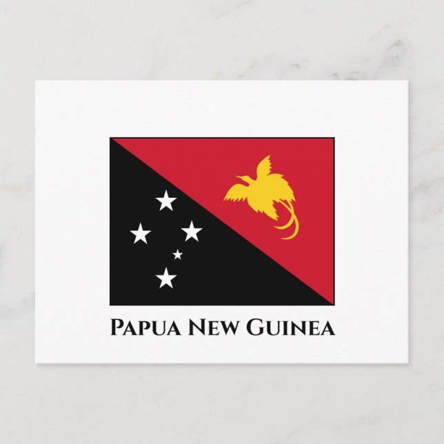 Papua Nya Guinea Flagga Vykort (Framsida)