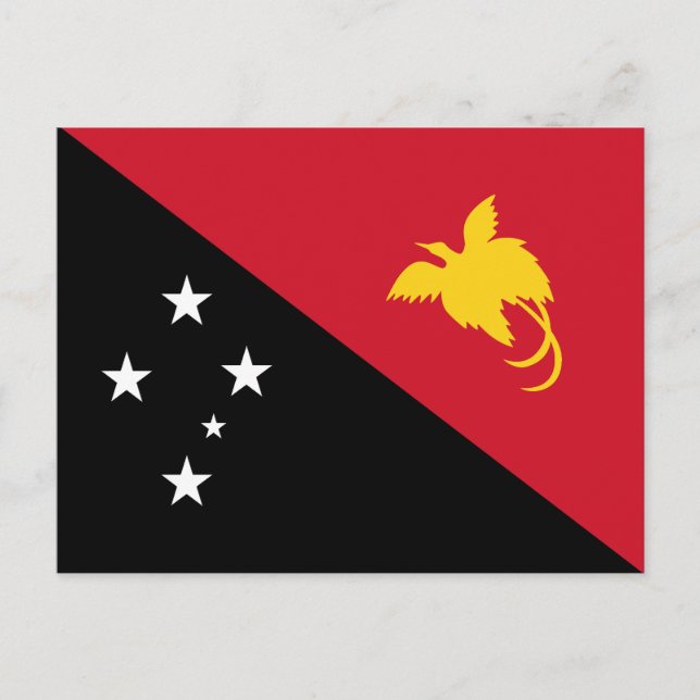 Papua Nya Guinea Flagga Vykort (Framsida)