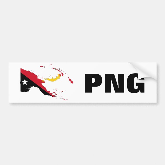 Papua Nya Guinea flaggakarta & PNG Bildekal (Framsidan)