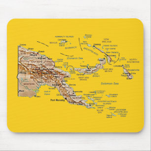 Papua Nya Guinea karta Mousepad Musmatta