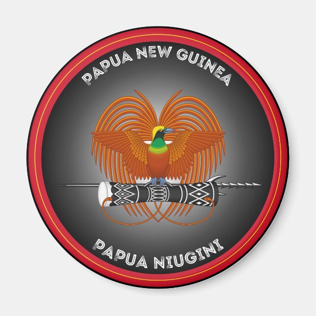 Papua Nya Guinea kulturarvsemblem Magnet (Framsidan)