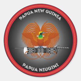 Papua Nya Guinea kulturarvsemblem Runt Klistermärke