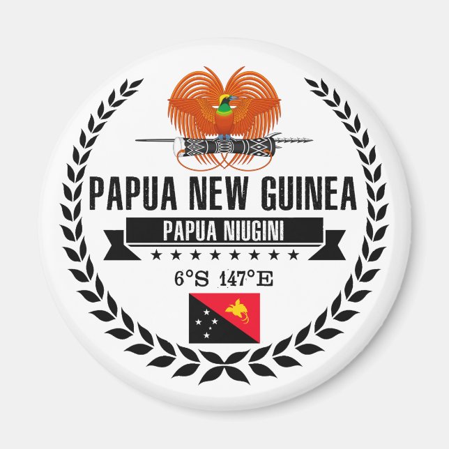 Papua Nya Guinea Magnet (Framsidan)