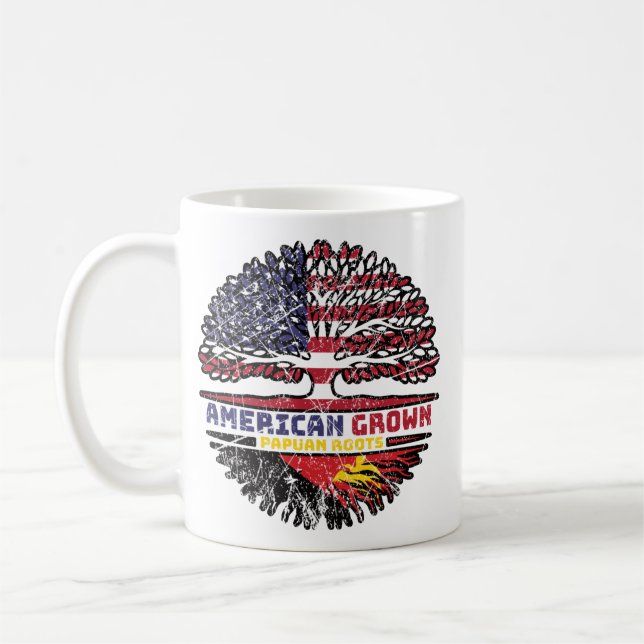 Papua Nya Guinea Papua Amerikanska Träd-rötter Kaffemugg (Vänster)