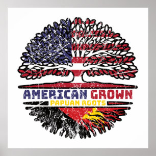 Papua Nya Guinea Papua Amerikanska Träd-rötter Poster