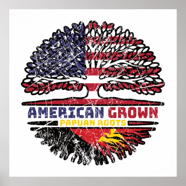 Papua Nya Guinea Papua Amerikanska Träd-rötter Poster (Framsidan)