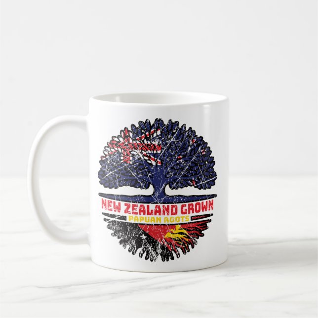 Papua Nya Guinea Papuan Nya Zealander Nya Zeeland Kaffemugg (Vänster)