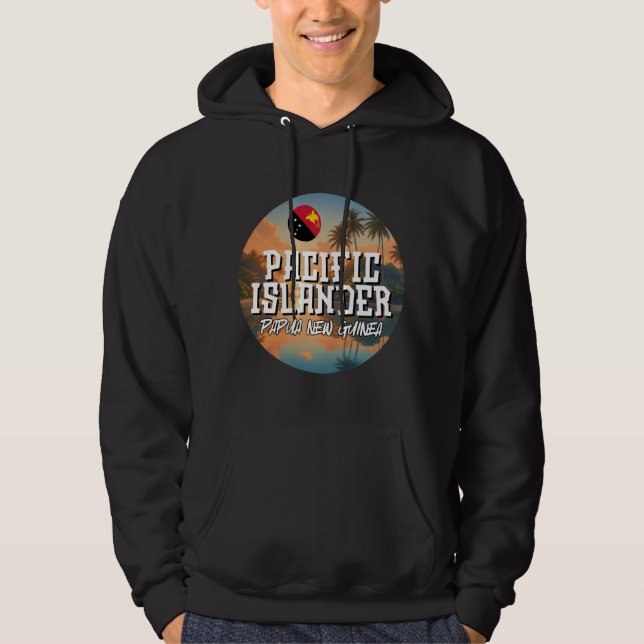 Papua Nya Guinea PNG Hoodie Långärmad (Framsida)