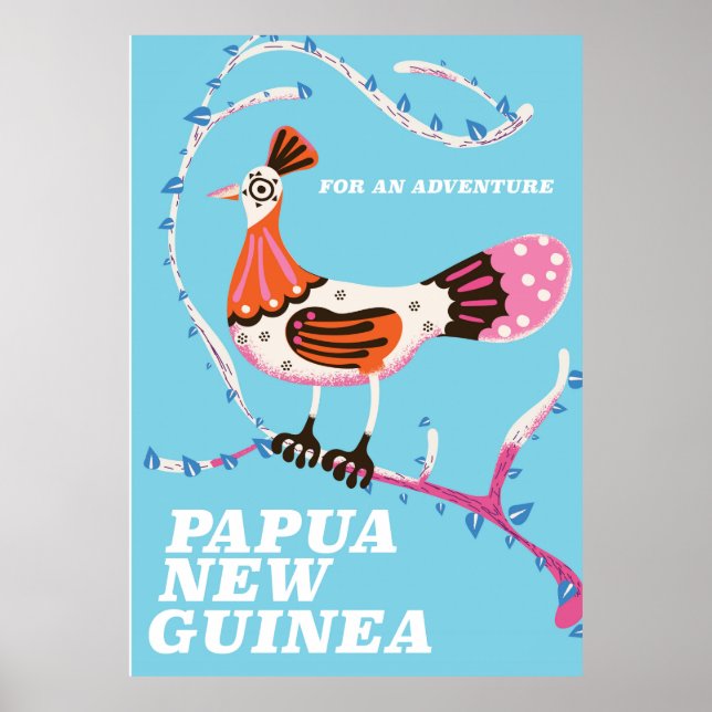 Papua Nya Guinea Resaaffisch Poster (Framsidan)