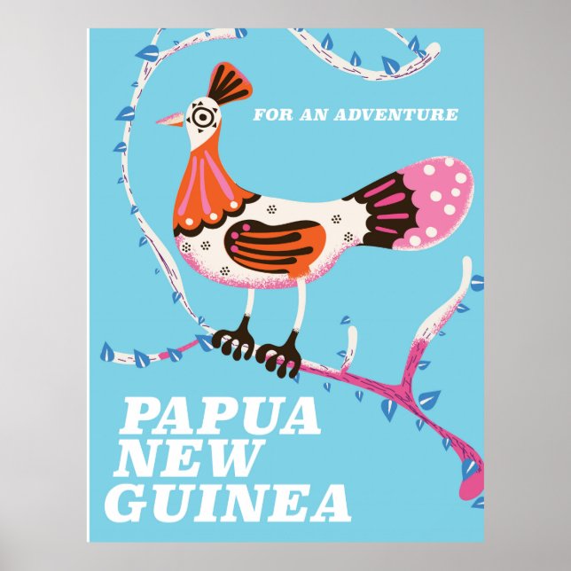 Papua Nya Guinea Resaaffisch Poster (Framsidan)